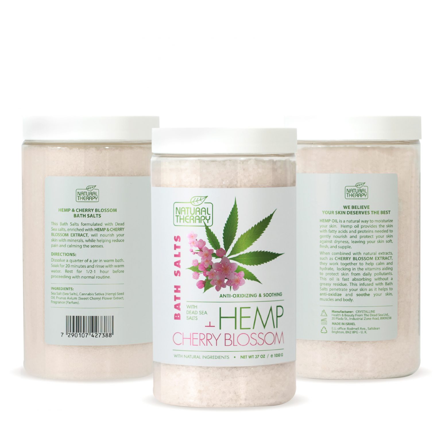 Hemp & Cherry Blossom Bath Salts | Natural Therapy Cosmetics