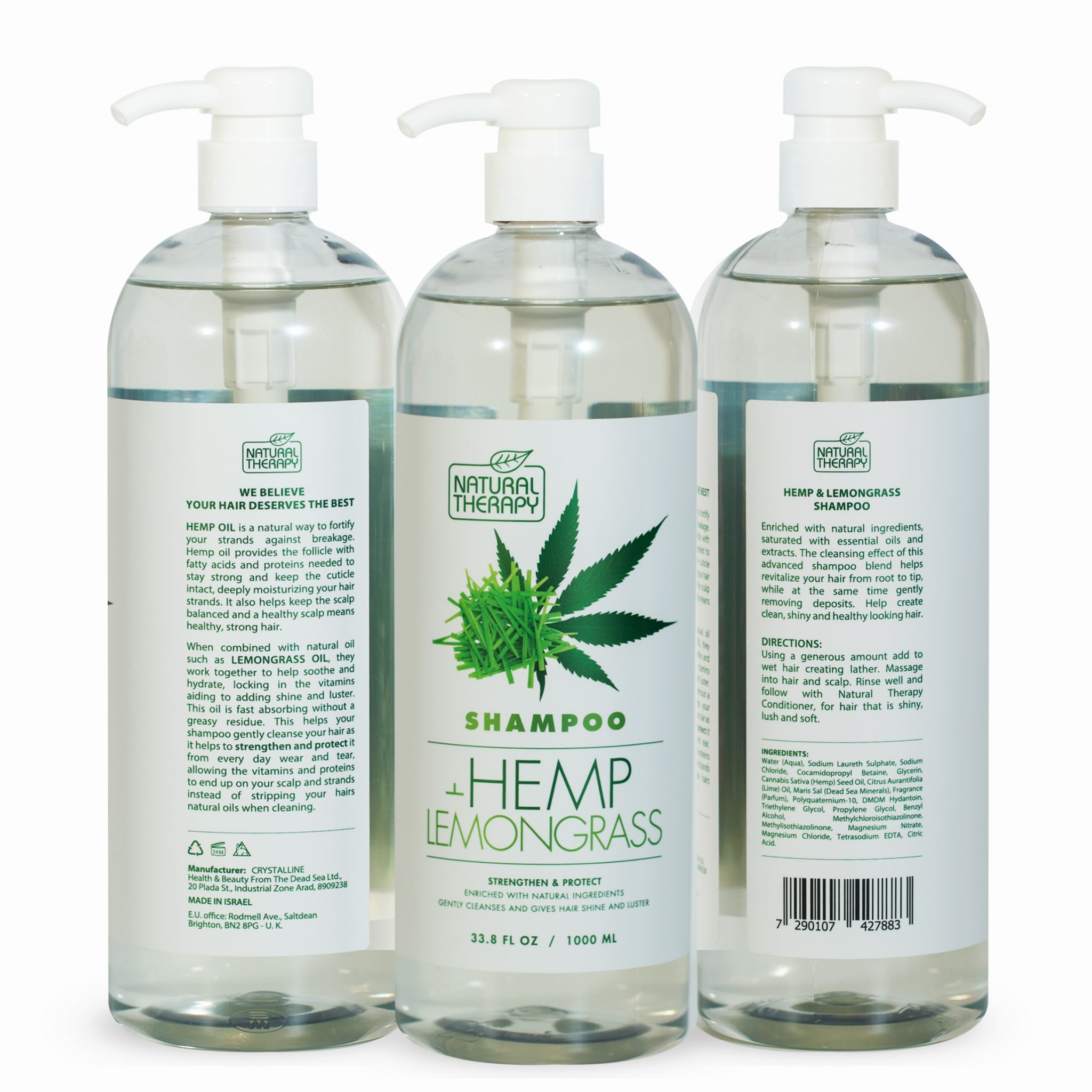 Hemp & Lemongrass Shampoo Natural Therapy Cosmetics